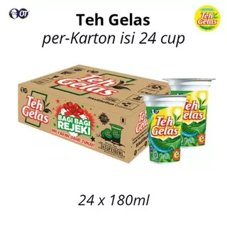 TEH GELAS  1 DUS ISI 24 CUP 180ml × 24