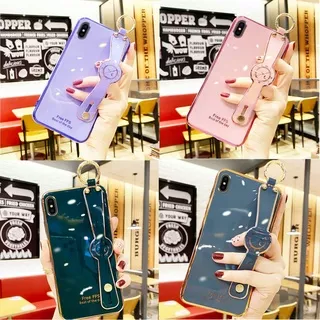 6D Plating Fashion Case Samsung A32 4G A52 A72 S21 Ultra S21+ M52 5G A02 M02 A12 M12 A21s High Quality Hand Grip Handle Hanger Holder Stand Soft Phone Casing Untuk For Galaxy Full Cover Girl Cewek Lady Cewe Woman Ready Stock New Arrival