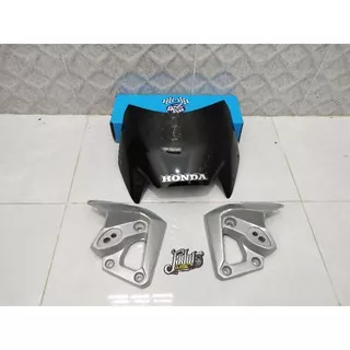 Visor barong kupingan set pangkon lampu tiger revo tirev repro replika silver kaca hitam harga 1 set