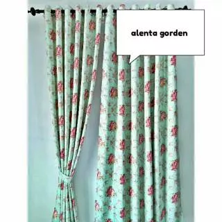 Gorden tirai gordeng korden hordeng jendela shabby chic sakura bolak balik hijau pink ungu biru