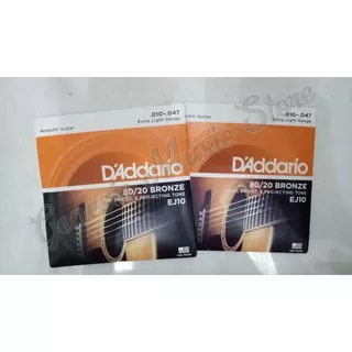 Senar Gitar Akustik 010 D`Addario EJ 10 Original / D Addario EJ10 Ori / DAddario