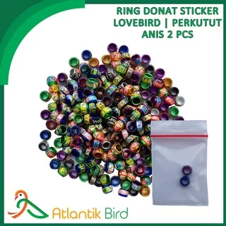 Ring Donat Sticker 2Pcs burung Lovebird|Perkutut|Anis|Parkit|jalak suren Gelang burung Lovebird KIRIM RANDOM