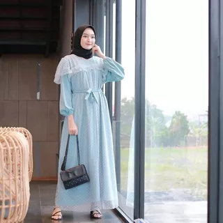 Kayla Maxi Dress Pesta Tille Renda / Long Dress Muslim Brukat