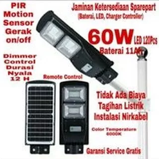 Lampu Jalan Solar Cell / PJU LED 60 Watt / Solar Street Light 60 Watt