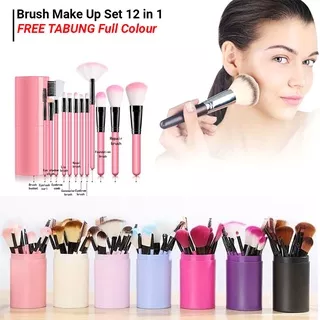 Brush make up set tabung 12pcs / Kuas Make Up Tabung 12 in 1 / Alat alat Make Up Brush 12 Set / Kuas Make Up Murah