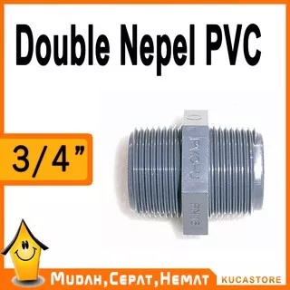 Double Nepel Fitting Sambungan Pipa PVC 3/4 Inch Rucika