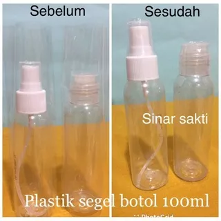 plastik segel botol sprey 100ml/segel full botol/plastik shrink segel