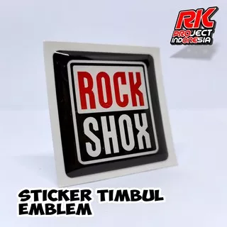 ROCKSHOX Sticker Timbul Emblem Resin Lentur