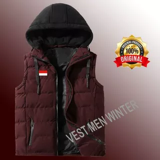 ROMPI Perasut Bodyvest Pria Vest Motor Bikers Murah Casual Outdoor Gunung Premium Logo Merah Putih/Rompi Kupluk Man Parasut Original