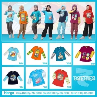 Kaos Anak Tangan Panjang Perempuan Tanggung 3 - 12 tahun Couple Islami B Series Original by Bilhikma Kids