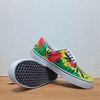 Sepatu Vans Oldskool Rasta Reggae Sket Sekolah Olahraga Santai Sport Murah Siap Kirim....