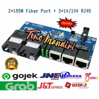 Ethernet Network Transceiver 2 FO SC 3 RJ45 10/100mbps Board Only