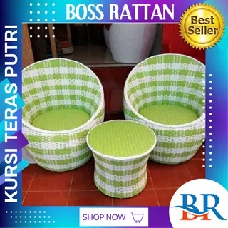 Kursi Korsi Bangku Teras Malas Santai Anyaman Rotan Sintetis Gentong Putri Untuk Teras 1 set Modern Mewah Minimalis Murah Set Nyaman Wfh