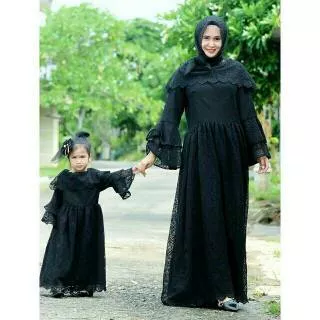 Couple gamis cape brokat ibu anak