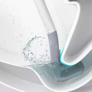 Home Bathroom Kitchen Toilet Cleaning Brush Silicone Soft Long Handle Floor Ceramic Tile Corner Brush