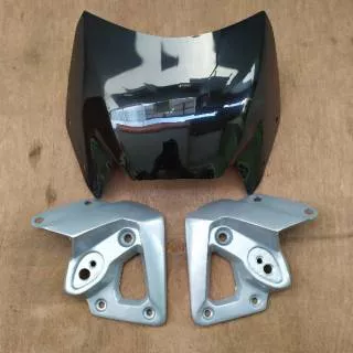 Visor barong kupingan set pangkon lampu tiger revo tirev repro replika silver kaca hitam harga 1 set