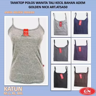 Tanktop Polos Wanita / Tank top Kaos Dalam Perempuan Tali Kecil Golden Nick art.ATSA50 COD Aneka Koleksi Pakaian