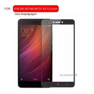 Full Cover Tempered Glass Warna for Xiaomi Redmi Note 4X / Note 4 Versi Snapdragon 5.5 inch - Black