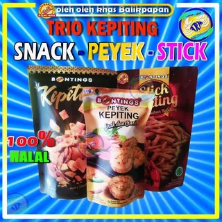 Peyek Kepiting snack dan stick cimi cimi Khas Balikpapan paket isi 3