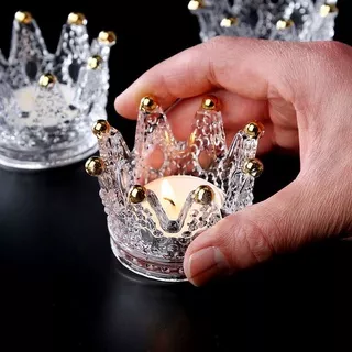 Asbak Rokok Kaca Mahkota / Tempat Lilin Crown Glass Candle Holder
