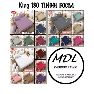 Kintakun-Sprei TINGGI 30CM King 180x200 Warna Polos Emboss Embos Cool Gray Grey Abu Muda Tua Aqua Navy Deep Blue Snorlax Pure White Putih Peach Salem Pink Magenta Ungu Lavender Purple Khaki Twill Brown Maroon Red Chili Biscotti Anemone Hijau Lumut Nothern