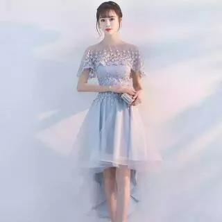 NW-178 XS-3XL Gaun pesta impor gaun silver midi gown gaun sweet seventeen gaun prewedding