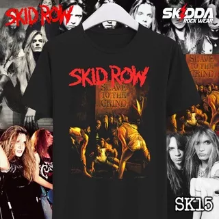T Shirt Kaos Band Rock SKID ROW - SKIDROW – Slave to the Grind - Premium Black NSA