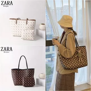 ZARA TOTE WOMEN BAG TAS TOTE MOTIF TAS KULIT PU TAS WANITA IMPORT TOTE CEWE TOTE MODIS J5256