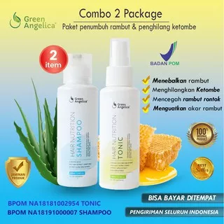 Perawatan Rambut Rontok Botak GREEN ANGELICA PAKET COMBO 2 Obat Rambut Rontok Ampuh