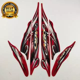 stiker striping motor yamaha mio 2010 merah list body standar terbaik termurah