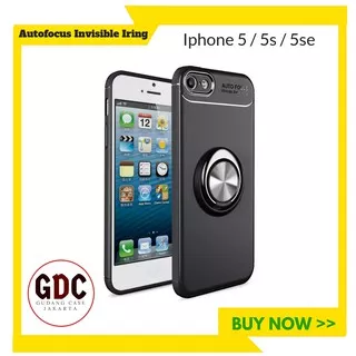 Case Autofocus Invisible Iring Iphone 5 / 5s / 5se / 5G TPU Soft Case ( Sama Ukuran )