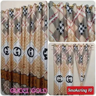 GORDEN GOLD RING 10 TIRAI SMOKERING MURAH!! UKURAN 115x215cm / GORDEN GROSIR / TIRAI MOTIF / GORDEN JENDELA