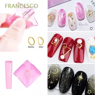 FRANCESCO Professional Hollow Slice Frame Acrylic Bend Curve Tools Nail Art Embossed Mold Nail Art equipment Transparent Pink DIY Star/Heart Shape Making Model Radian Bar Manicure Accessories