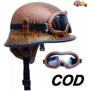 HELM RETRO MILENIAL CRAZY NAZI CROCODAEL KOMBINAZI KACAMATA RETRO/HELM/HELM MOTIF CROCODIEL/HELM JADUL TERLARIS/HELM KLASIK/HELM MURAH/HELM VESPA/HELM RETRO NAZI/HELM CHIP/HELM RETRO