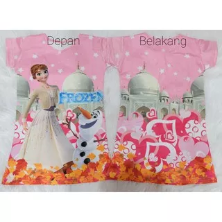 Dress Anak Perempuan FROZEN Full Print Motif Karakter Terlaris