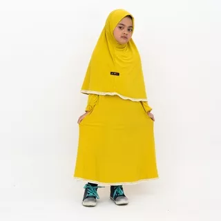 Baju  Gamis Anak Perempuan Renda Set Hijab