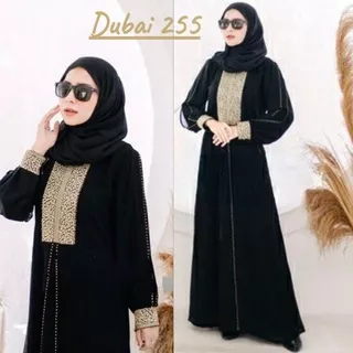 Abaya hitam dubai 255 gamis arab turkey dress renda (ART. 83)