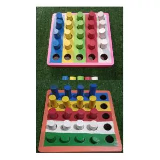 NusaEduToys - MAINAN KAYU / pasak warna / mainan kayu silinder