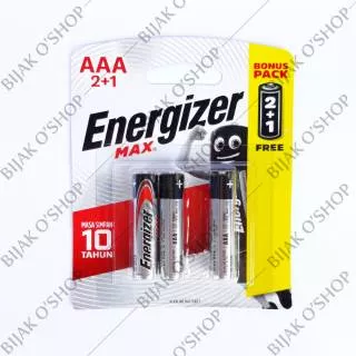 Baterai Energizer Max Alkaline AAA 2+1 isi 3pcs - Batu Batere Battery a3 3 pc
