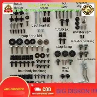 baut lengkap full body set motor karisma x dan karisma d