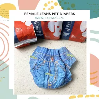 Pet Diapers Jeans - Popok Celana Dalam Motif Jins Hewan Anjing Kucing Kelinci Monyet