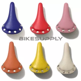 Bike Saddle / Jok Sadel Sepeda Fixie Warna Warni Biru Merah Pink Orange Kuning Putih Model Kancing