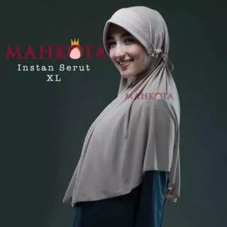 Jilbab instan serut xl mahkota