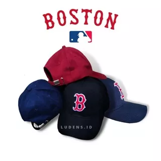 Baseball hat mlb boston redsox topi baseball pria wanita topi huruf distro topi thrift vintage