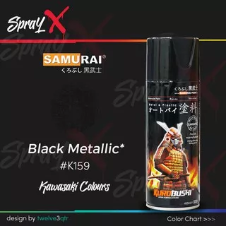 SAMURAI PAINT KAWASAKI BLACK METALLIC K159 / HITAM METALIK NINJA #K159 400ML - CAT AEROSOL KOMPRESOR