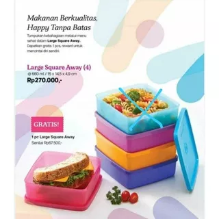 LARGE SQUARE AWAY / KOTAK MAKAN ORI TUPPERWARE