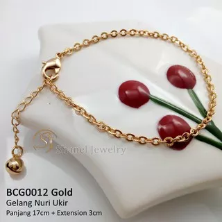 Gelang  Emas Wanita Nuri Ukir Polos Gold Silver BC012