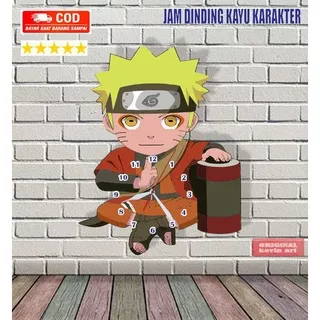 JAM DINDING KARAKTER UNIK NARUTO ARTISTIK BESAR VINTAGE HANDMADE MESIN JAM SWEEP