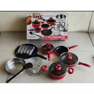 Panci teflon set HC 17 pcs / cookware set kualitas SUPRA