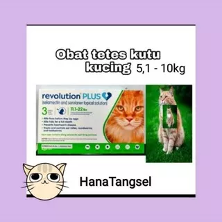 Revolution Plus Green adult 5,1kg-10kg per Tube, obat kutu kucing dewasa dengan bb 5,1-10kg